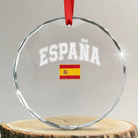 España Vintage Spanish Flag Pride Graphic Crystal Glass Ornament