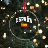 España Vintage Spanish Flag Pride Graphic Crystal Glass Ornament