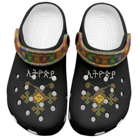 Ethiopia Saba Kemis Clogs Shoes Habesha Style Black Color - Wonder Print Shop