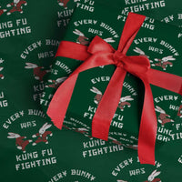 Every Bunny Was Kung Fu Fighting Wrapping Paper Roll Funny Cool Easter Graphic
