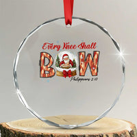 Every Knee Shall Bow Crystal Glass Ornament Santa Christmas Nativity Scene Bible Verse TS11