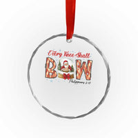 Every Knee Shall Bow Crystal Glass Ornament Santa Christmas Nativity Scene Bible Verse - Wonder Print Shop