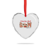 Every Knee Shall Bow Heart Crystal Glass Ornament Santa Christmas Nativity Scene Bible Verse - Wonder Print Shop