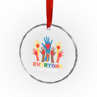 Everyone Is Welcome Here Crystal Glass Ornament Equality Rainbow Fist Hands TS02