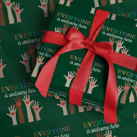 Everyone Is Welcome Here Wrapping Paper Roll Equality Fist Hands Hearts - Wonder Print Shop