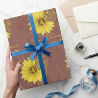 Ewings Sarcoma Awareness Wrapping Paper Roll Yellow Flower Petal Ribbons Sunflower