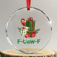 F Caw F Chicken Crystal Glass Ornament Funny Farm Life Holiday Gift TS12