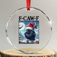 F Caw F Christmas Raven Crystal Glass Ornament Funny Bird Lover Gift TS12
