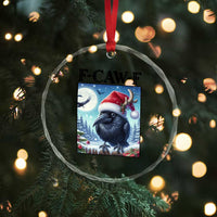 F Caw F Christmas Raven Crystal Glass Ornament Funny Bird Lover Gift - Wonder Print Shop