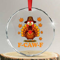 F-Caw-F Funny Turkey Crystal Glass Ornament Happy Thanksgiving Day Autumn Family Dinner TS10