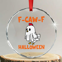F Caw F Ghost Chicken Costume Crystal Glass Ornament Funny Cute Halloween Poultry Lover TS02