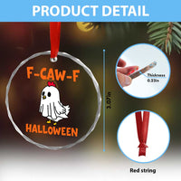 F Caw F Ghost Chicken Costume Crystal Glass Ornament Funny Cute Halloween Poultry Lover TS02