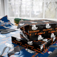 F Caw F Ghost Chicken Costume Wrapping Paper Roll Funny Cute Halloween Poultry Lover