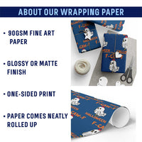 F Caw F Ghost Chicken Costume Wrapping Paper Roll Funny Cute Halloween Poultry Lover