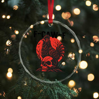 F Caw F Gothic Chicken Horror Crystal Glass Ornament Creepy Skull Rooster Halloween Dark Humor TS02