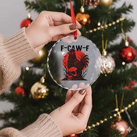 F Caw F Gothic Chicken Horror Crystal Glass Ornament Creepy Skull Rooster Halloween Dark Humor TS02