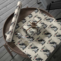 F Caw F Gothic Xmas Raven Wrapping Paper Roll With Skull Funny Dark Holiday Humor Spooky Season - Wonder Print Shop