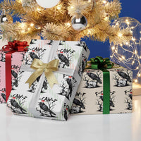 F Caw F Gothic Xmas Raven Wrapping Paper Roll With Skull Funny Dark Holiday Humor Spooky Season - Wonder Print Shop