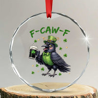F Caw F Raven Lover Crystal Glass Ornament Funny St Patricks Day Gift