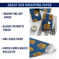 F Caw F Retro Chicken Meme Wrapping Paper Roll Vintage Sunset Poultry Graphic Loud Bird Energy