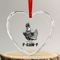 F Caw F Screaming Chicken Heart Crystal Glass Ornament Metal Heavy Punk Rock Music Lovers - Wonder Print Shop