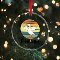 F Honk F Goose With Knife Crystal Glass Ornament Funny Chaotic Meme Gift TS12
