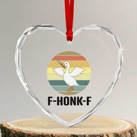 F Honk F Goose With Knife Heart Crystal Glass Ornament Funny Chaotic Meme Gift - Wonder Print Shop
