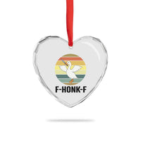 F Honk F Goose With Knife Heart Crystal Glass Ornament Funny Chaotic Meme Gift - Wonder Print Shop