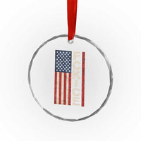 F Ice Retro Distressed American Flag Crystal Glass Ornament Patriotic Against Ice Justice Protest Resistance
