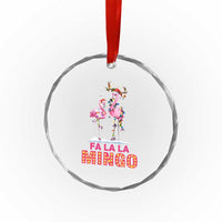 Fa La La Mingo Flamingo Hawaiian Xmas Crystal Glass Ornament TS09