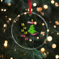 Fa La La Mingo Flamingo Hawaiian Xmas Tree Crystal Glass Ornament TS09