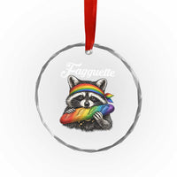 Faguette LGBTQ Crystal Glass Ornament Funny Pride Raccoon Rainbow