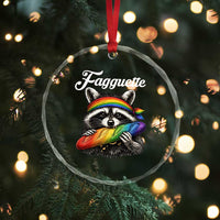 Faguette LGBTQ Crystal Glass Ornament Funny Pride Raccoon Rainbow