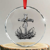 Faith Family Fishing Crystal Glass Ornament Christian Jesus Cross Fathers Day Gift