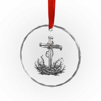 Faith Family Fishing Crystal Glass Ornament Christian Jesus Cross Fathers Day Gift