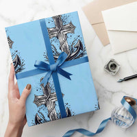 Faith Family Fishing Jesus Cross Anchor Wrapping Paper Roll Funny Christian Fisherman