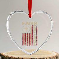 Faith Family Freedom Heart Crystal Glass Ornament Patriotic Christian Vintage USA Flag - Wonder Print Shop