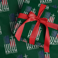 Faith Family Freedom Wrapping Paper Roll Charlie Kirk Patriotic Christian Vintage USA Flag - Wonder Print Shop