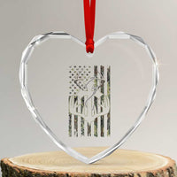 Faith Fishing Hunting Camo US Flag Cross With Hook Christian Heart Crystal Glass Ornament - Wonder Print Shop