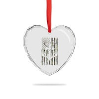 Faith Fishing Hunting Camo US Flag Cross With Hook Christian Heart Crystal Glass Ornament - Wonder Print Shop