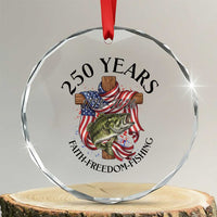 Faith Freedom Fishing Crystal Glass Ornament 250 Years Of Christian Fish Hunting