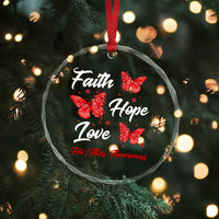 Faith Hope Love HIV AIDS Awareness Butterfly Gift Crystal Glass Ornament - Wonder Print Shop