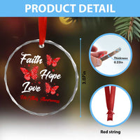 Faith Hope Love HIV AIDS Awareness Butterfly Gift Crystal Glass Ornament - Wonder Print Shop
