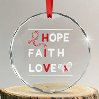 Faith Hope Love HIV AIDS Awareness Crystal Glass Ornament Hope Strength Empowerment Gift - Wonder Print Shop