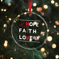 Faith Hope Love HIV AIDS Awareness Crystal Glass Ornament Hope Strength Empowerment Gift TS12