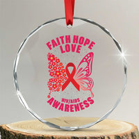 Faith Hope Love HIV Butterfly Crystal Glass Ornament Awareness Month Gift TS12