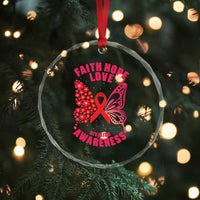 Faith Hope Love HIV Butterfly Crystal Glass Ornament Awareness Month Gift TS12