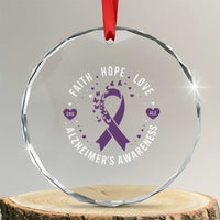 Faith Hope Love Purple Ribbon Crystal Glass Ornament End Alzheimers Butterfly Graphic