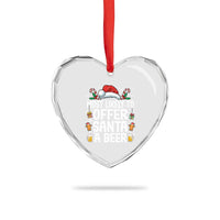 Family Matching Christmas Heart Crystal Glass Ornament Most Likely To Christmas To Offer Santa A Beer - Wonder Print Shop