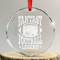 Fantasy Football Legend Crystal Glass Ornament Funny Gameday Dad - Wonder Print Shop